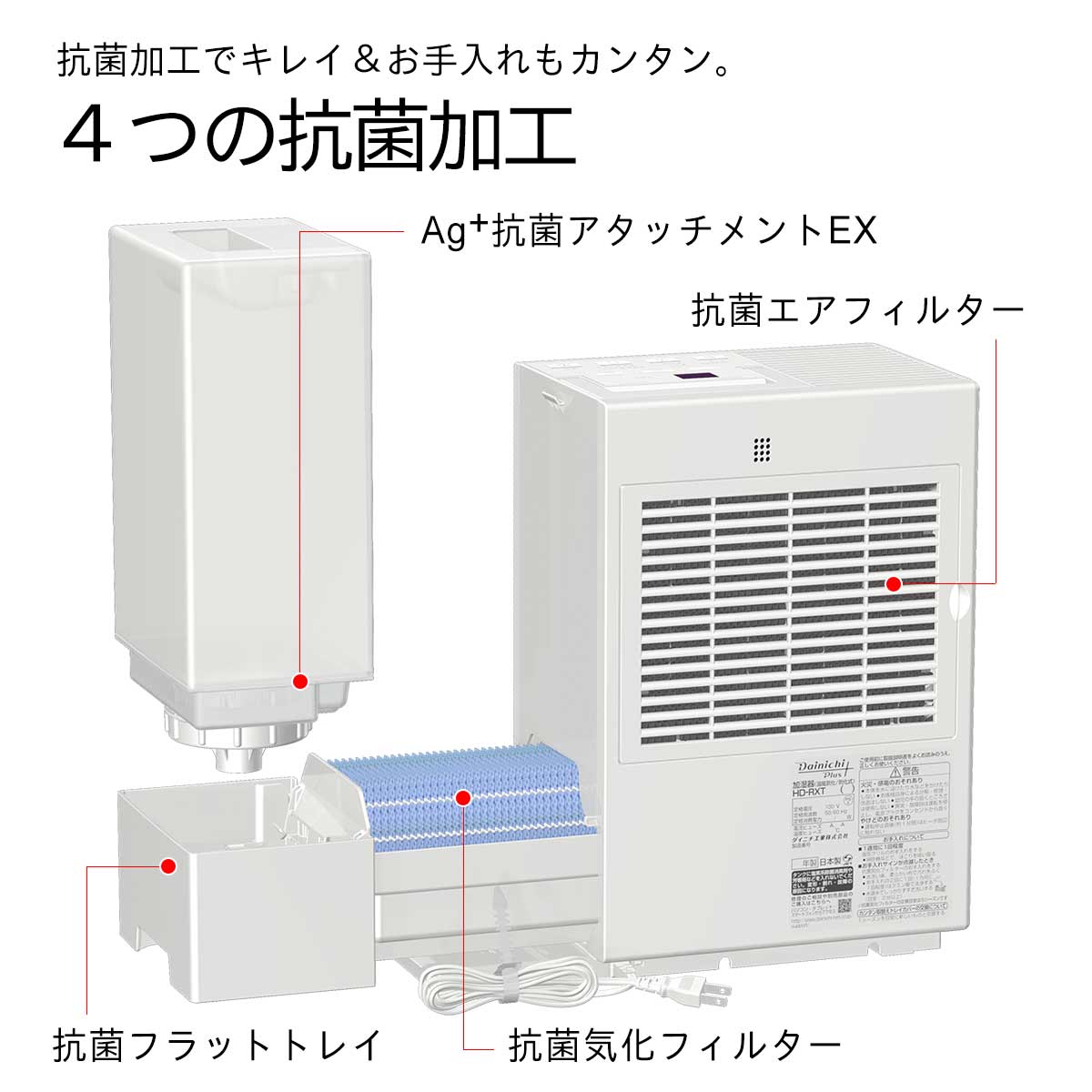 Dainichi Plus HD-RXT521(W) WHITE - 加湿器