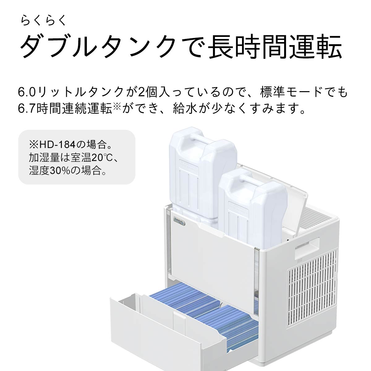 ダブルタンクで長時間運転