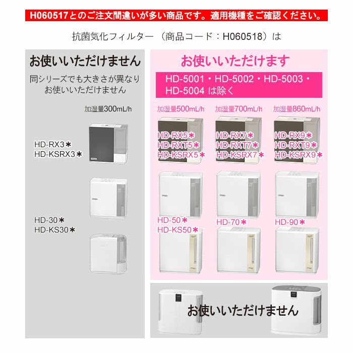 加湿器 抗菌気化フィルター 純正品 適用機種にご注意ください H060518