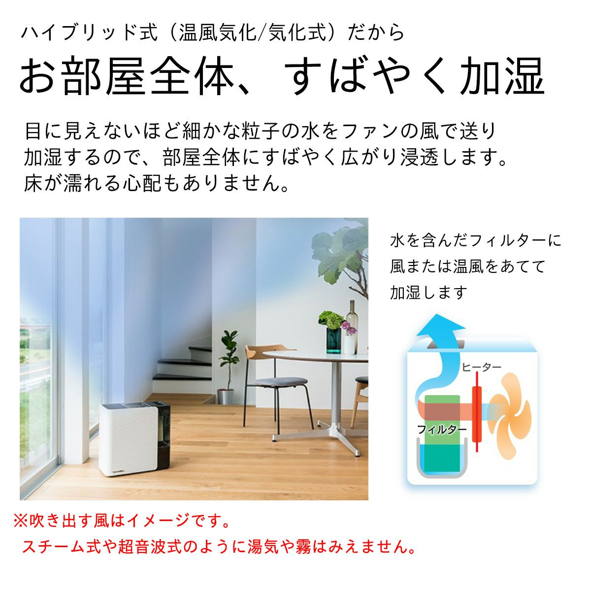 ハイブリッド式加湿器 HD-LX1024（W） 0H56130| ダイニチWebShop