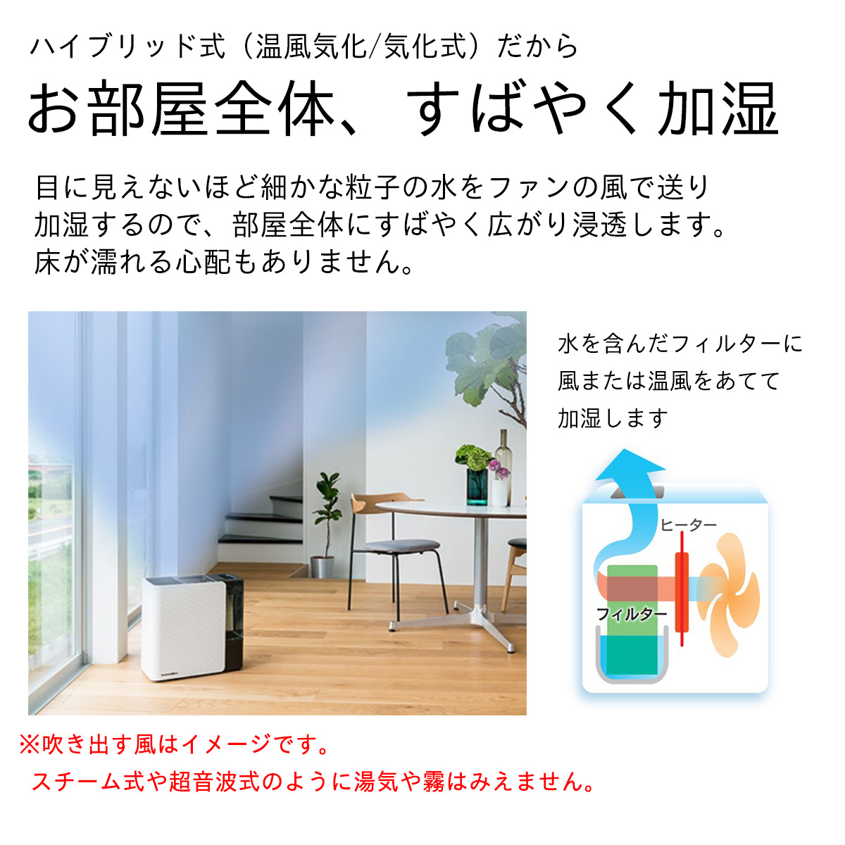 ハイブリッド式加湿器 HD-LX1024（K） 0H56190 ダイニチWebShop 